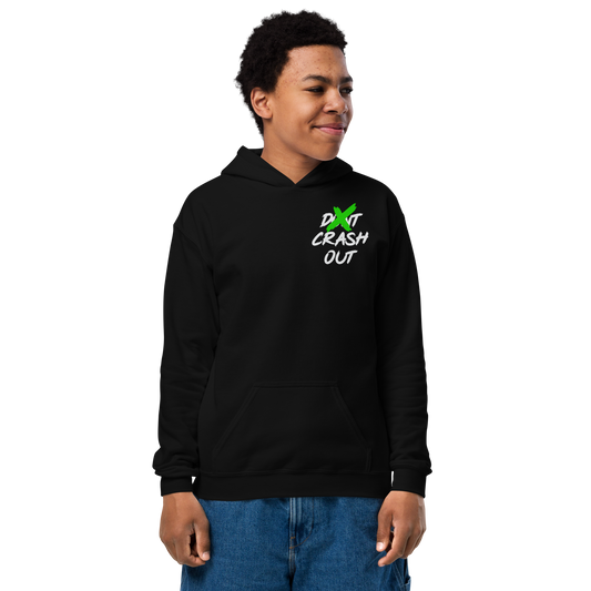 Green On White Don't Crash Out Youth Hoodie