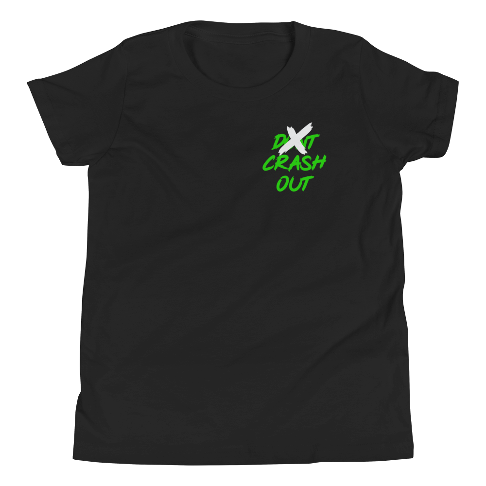 White On Green Youth Short Sleeve T-Shirt