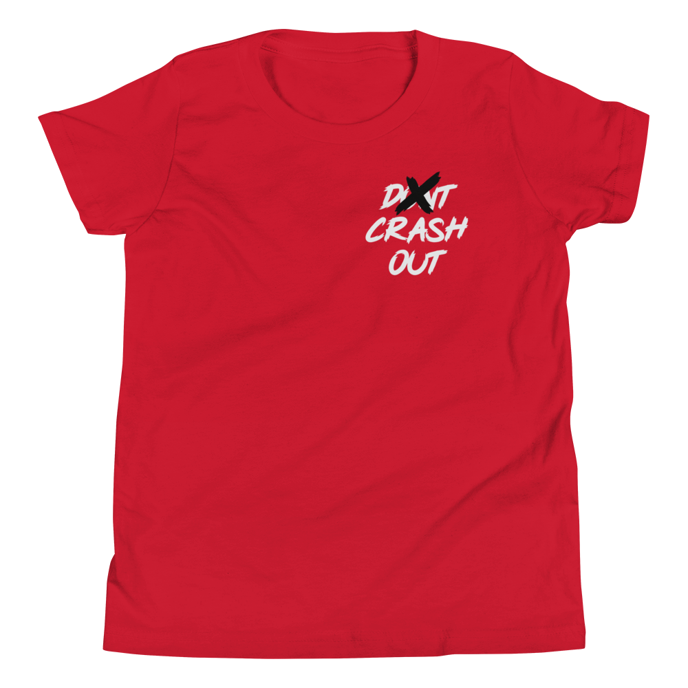 Black On White Don't Crash Out Youth Short Sleeve T-Shirt